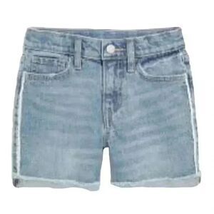 Old Navy Girl's Light Wash Cotton/Poly/Spandex Denim High Rise Rolled Cuff Lace